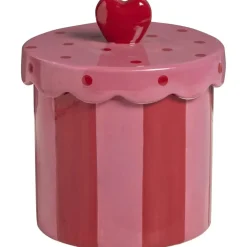 Decoratie Pot Hartje Roze/Rood