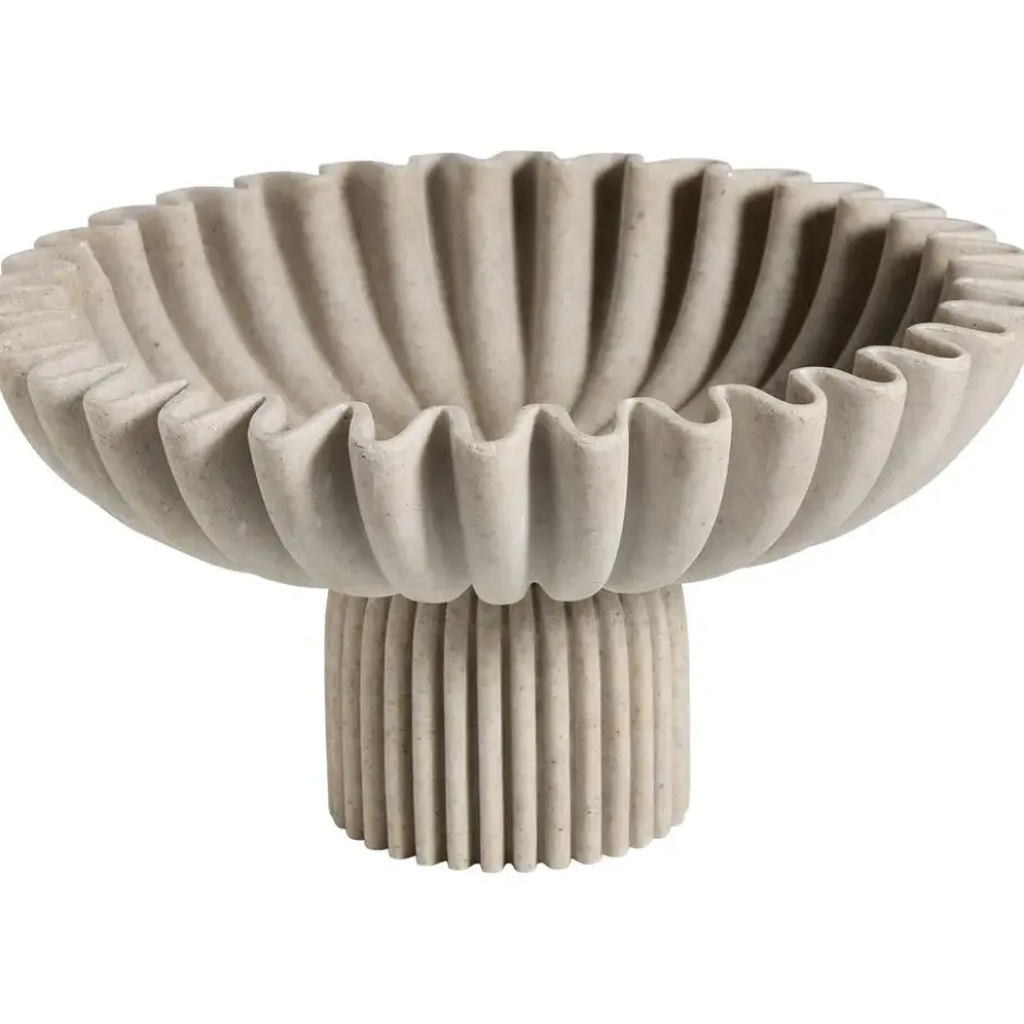 Decoratie Schaal Op Voet Taupe 30 cm