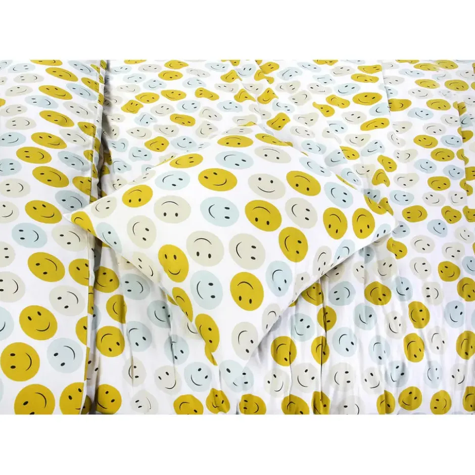 Dekbedovertrek Smiley Multicolor 140x200 cm