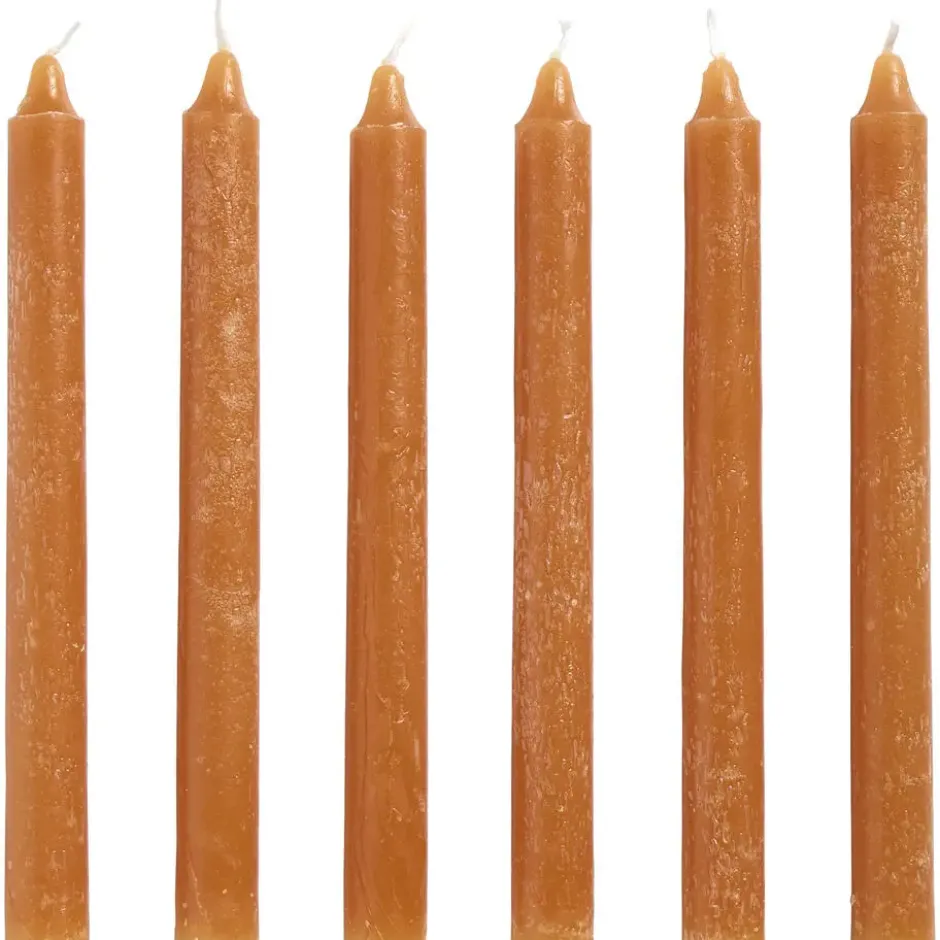 Dinerkaarsen Oranje - 6 Stuks