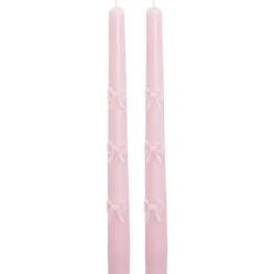 Dinerkaarsen Strikken Roze - 2 Stuks
