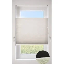 Dubbel Plisségordijn Olivia Beige Transparant