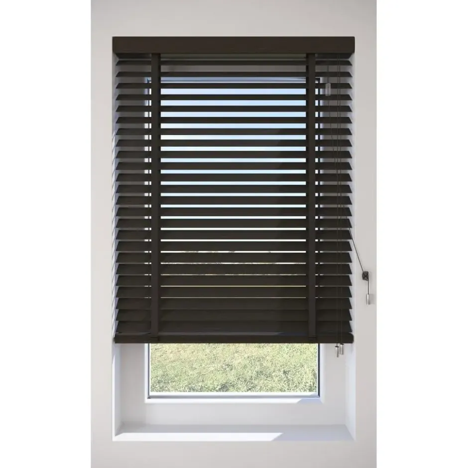 Fenstr Bamboe Jaloezie Wietze Donker Bruin 50mm
