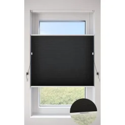 Fenstr Dubbel Plissé Dewi Zwart Lichtdoorlatend