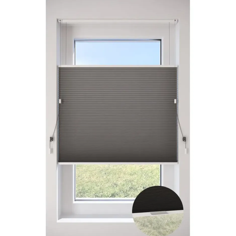 Fenstr Dubbel Plisségordijn Dewi Taupe Lichtdoorlatend