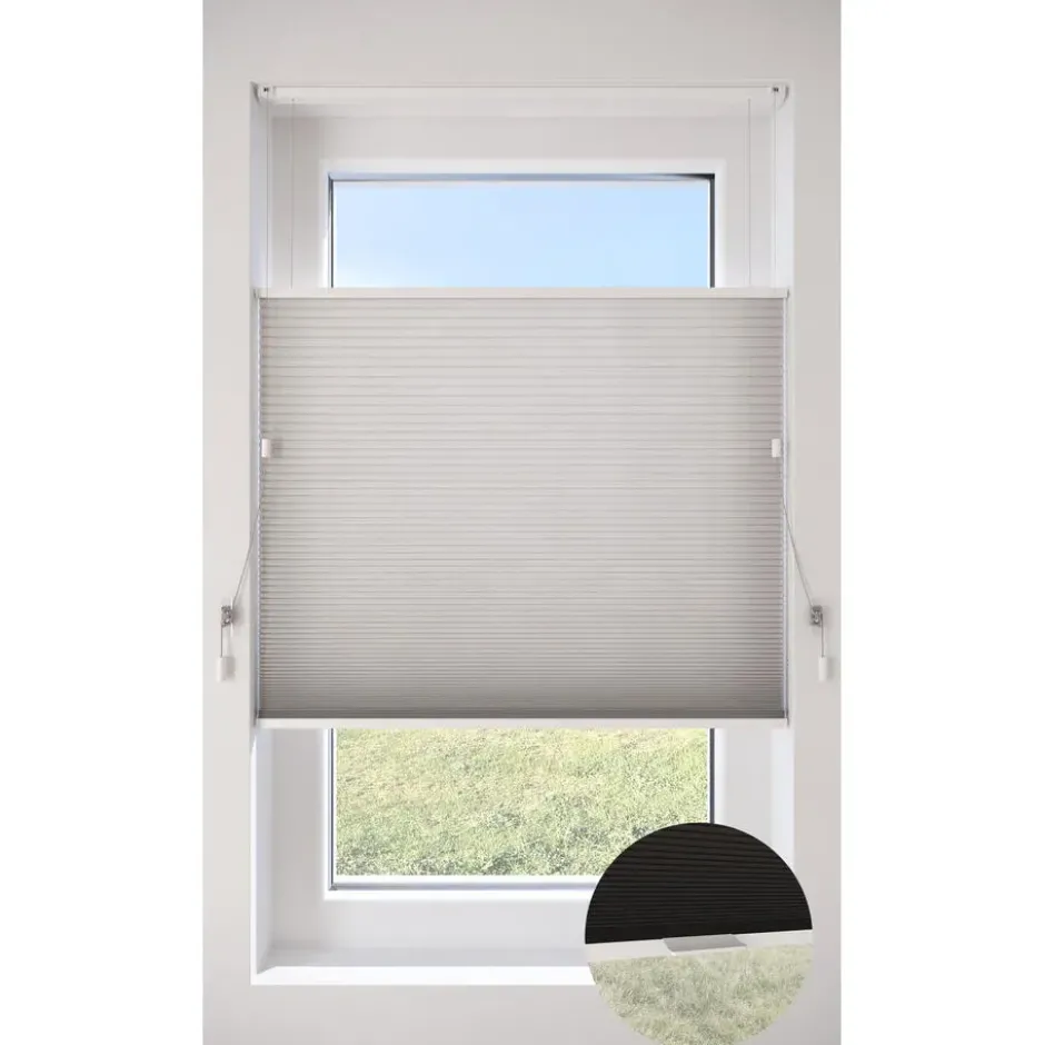 Fenstr Dubbel Plisségordijn Mia Linnen Lichtdoorlatend