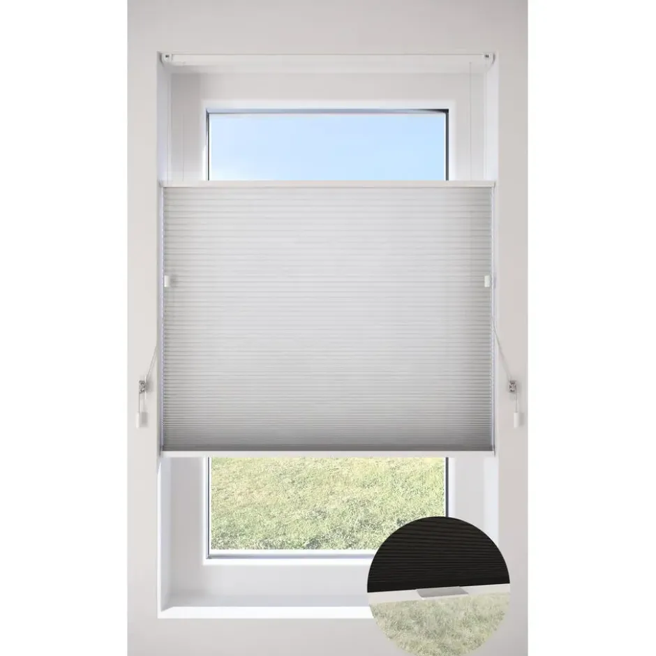 Fenstr Dubbel Plissé Jana Grijs Lichtdoorlatend