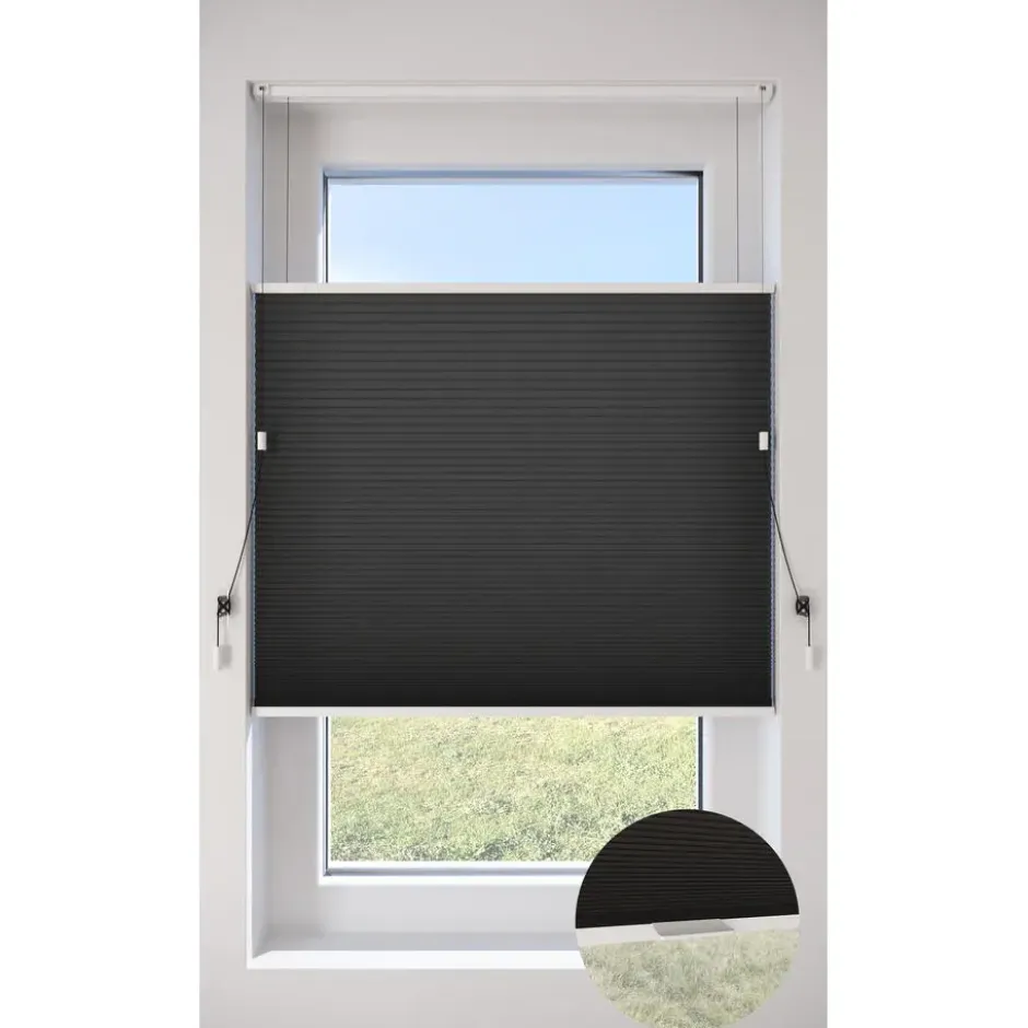 Fenstr Dubbel Plissé Mia Zwart Lichtdoorlatend