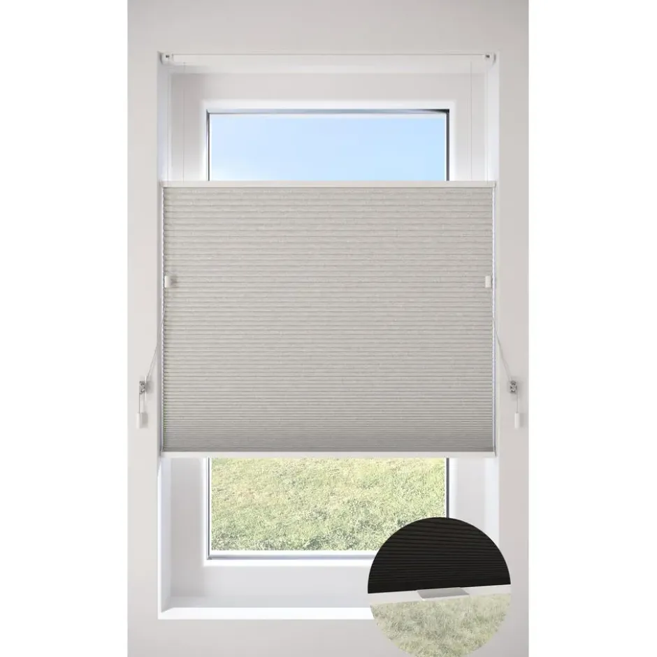 Fenstr Dubbel Plissé Puck Lichtgrijs Lichtdoorlatend