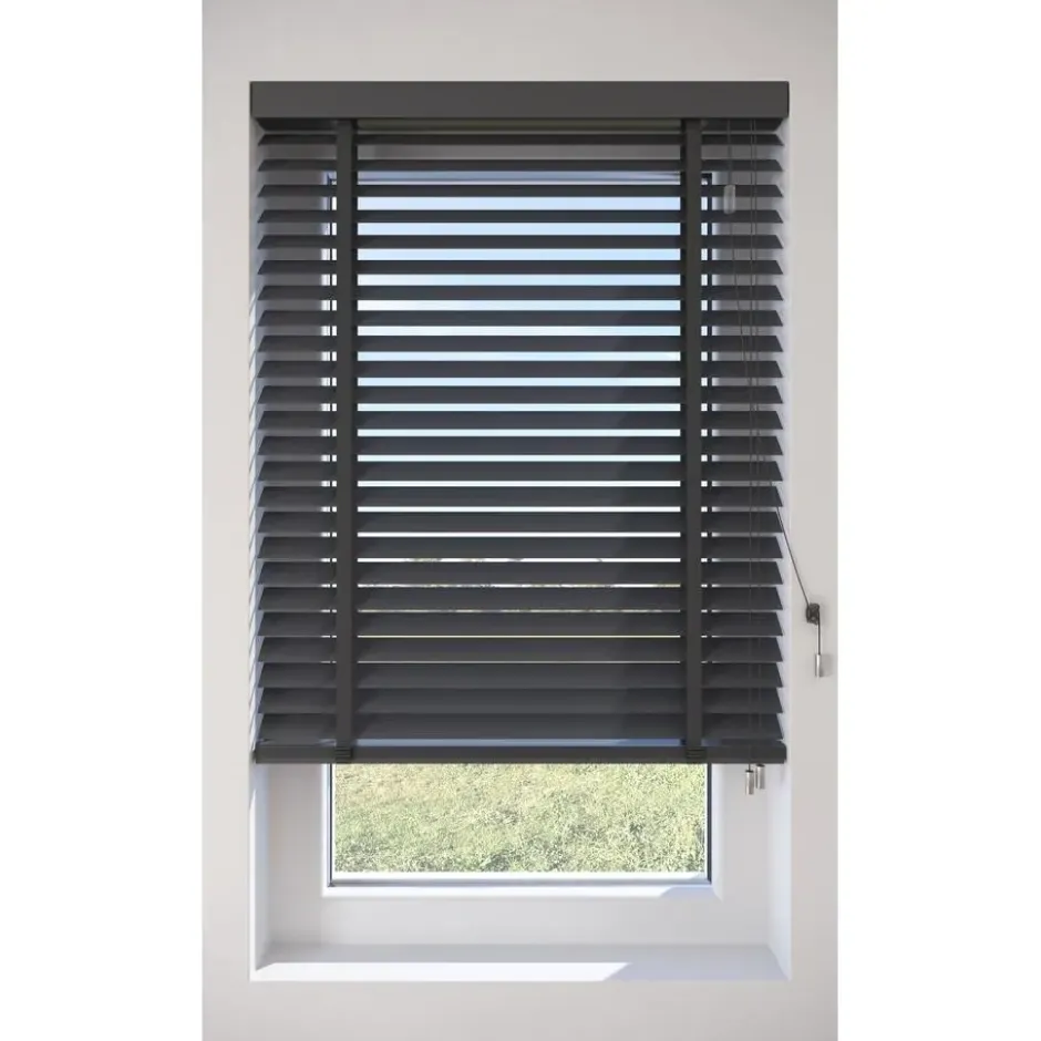 Fenstr Houten Jaloezie Hein Antraciet 50mm