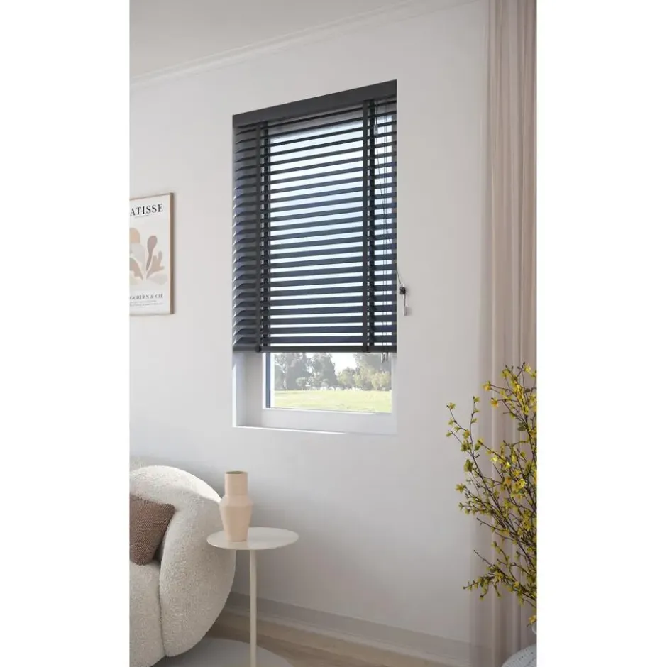 Fenstr Houten Jaloezie Theun Antraciet 65mm