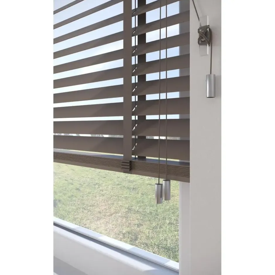 Fenstr Houten Jaloezie Wout Taupe 50mm