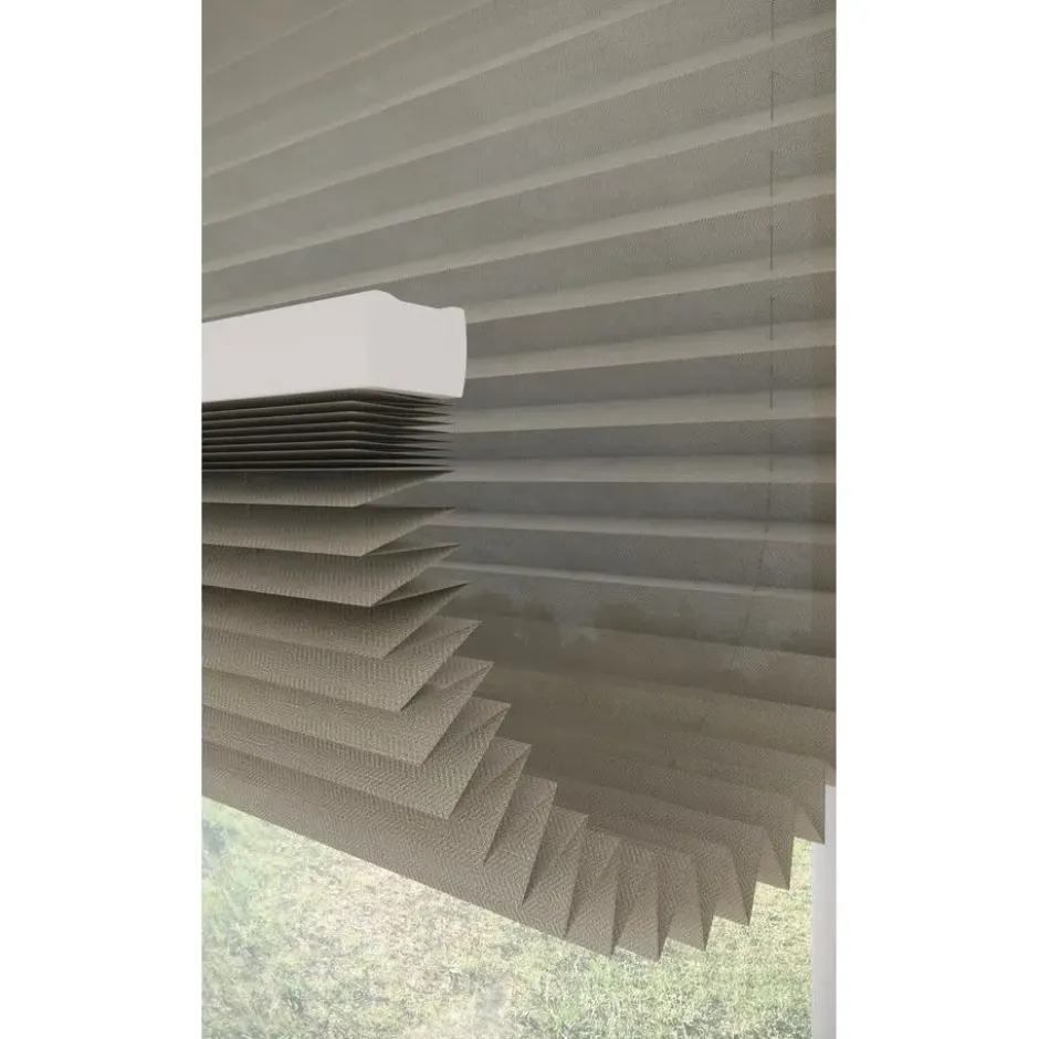 Fenstr Plisségordijn Raya Taupe Lichtdoorlatend