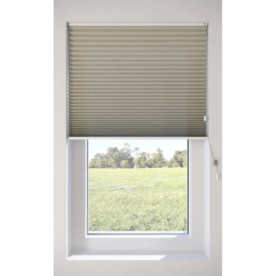 Fenstr Plisségordijn Raya Taupe Lichtdoorlatend