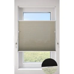 Fenstr Plisségordijn Raya Taupe Lichtdoorlatend