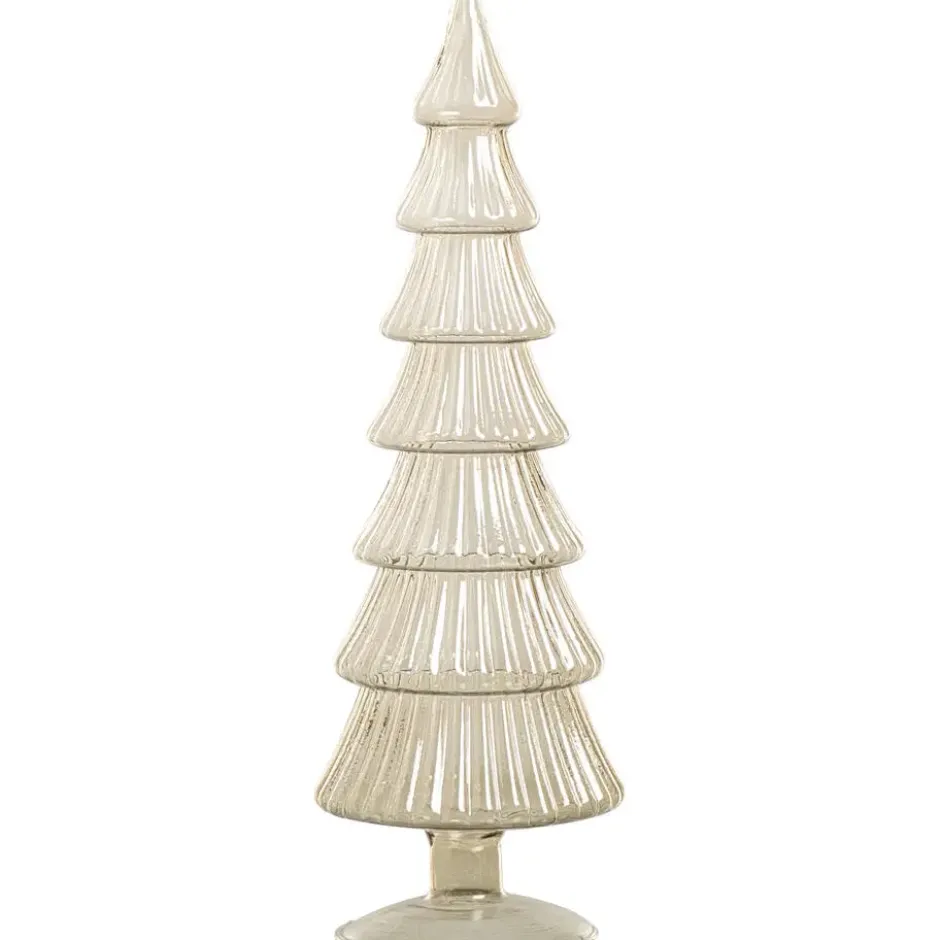 Glazen Kerstboom Beige - 37 cm