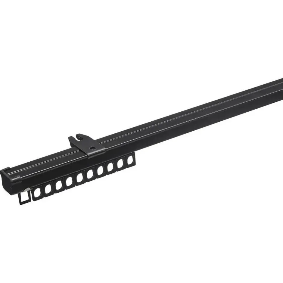 Gordijnrailset 400 cm Zwart Metaal