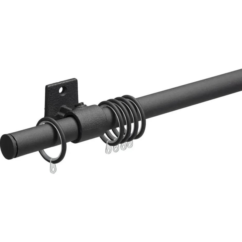 Gordijnroede 160 cm Mat Zwart Staal - Ø28mm