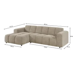 Hoekbank Carino Links Taupe