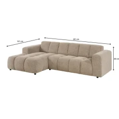 Hoekbank Carino Links Taupe