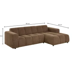 Hoekbank Carino Rechts Bruin