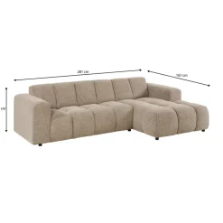 Hoekbank Carino Rechts Taupe