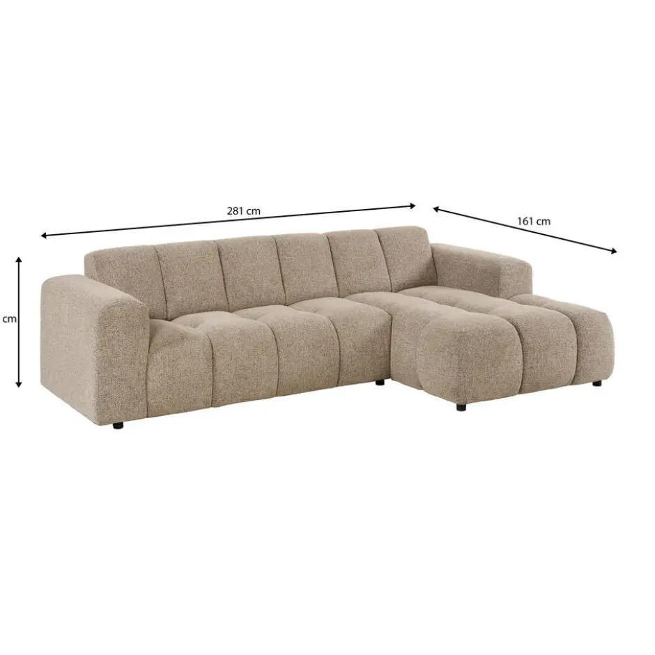 Hoekbank Carino Rechts Taupe