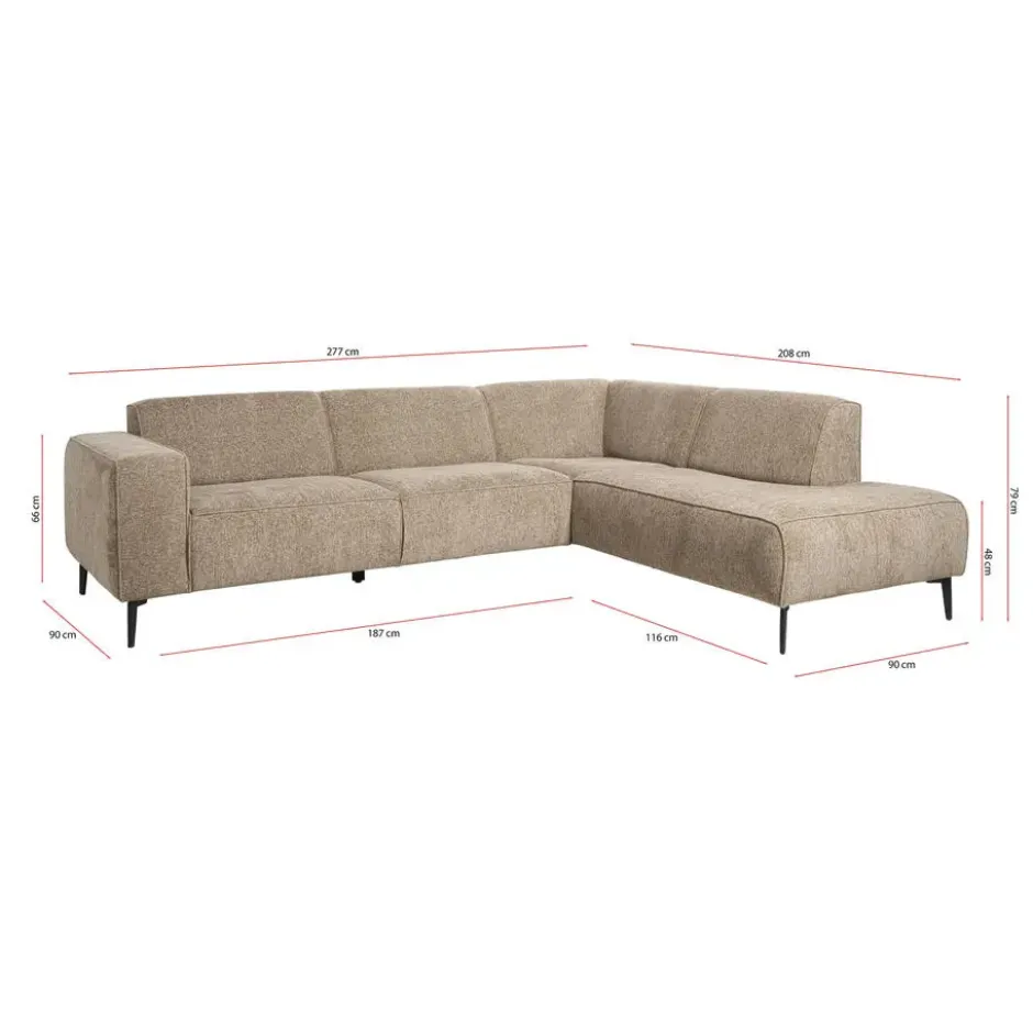 Hoekbank Lecce Rechts Beige