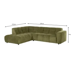 Hoekbank Regalo Links Groen
