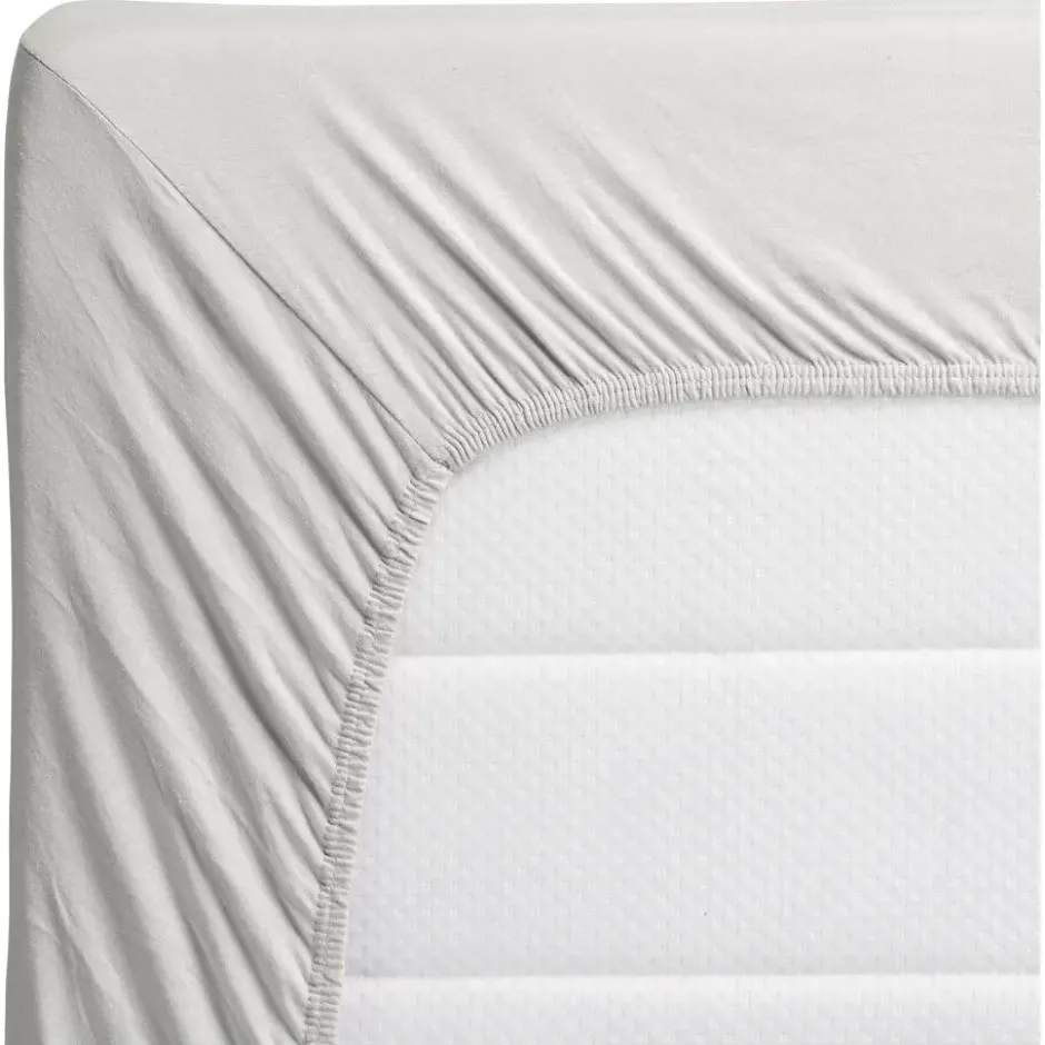 Hoeslaken Jersey Off White 200x90 cm