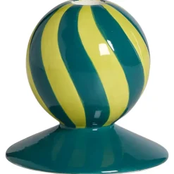 Kandelaar Kerstbal Swirl Groen 11 cm