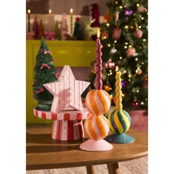 Kandelaar Kerstbal Swirl Groen 11 cm