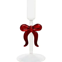 Kandelaar Strik Glas Rood 18 cm
