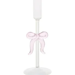Kandelaar Strik Glas Roze 22 cm