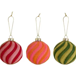 Kerstbal Swirl Flock Multicolor