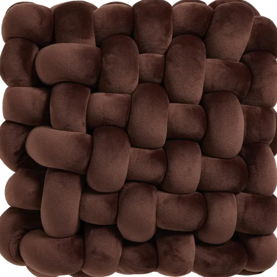 Kussen Knit Donkerbruin 33x30 cm