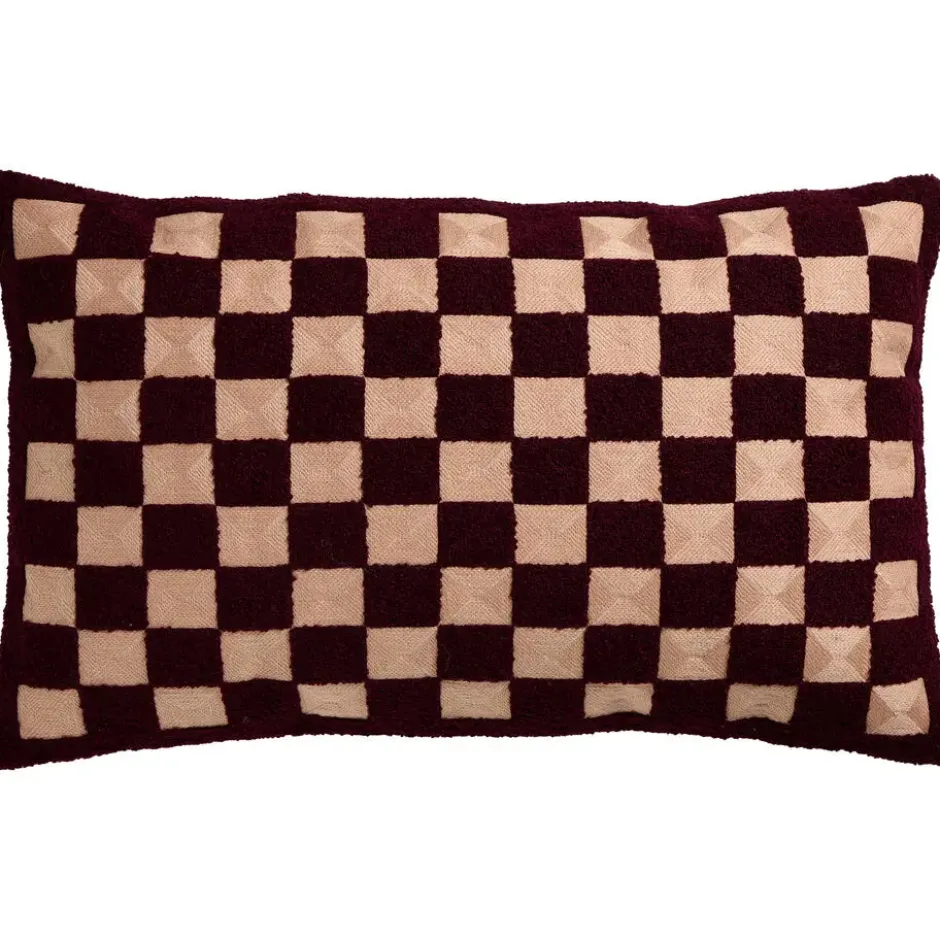 Kussen Lentini Bordeaux 30x50 cm