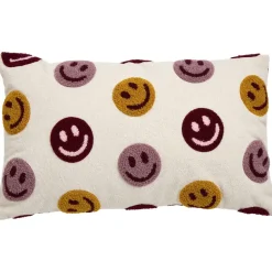 Kussen Smiley Print Roze 30x50 cm