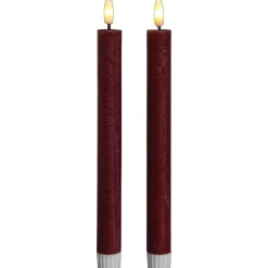 LED Kaars Bordeaux - 2 Stuks