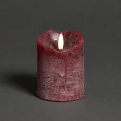 LED Kaars Bordeaux - 7,5x10 cm