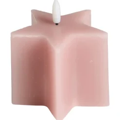 LED Kaars Ster Roze 10 cm