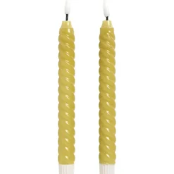 LED Kaars Swirl Geel - 2 Stuks