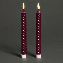 LED Kaars Swirl Paars - 2 Stuks