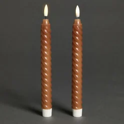 LED Kaars Swirl Terra - 2 Stuks