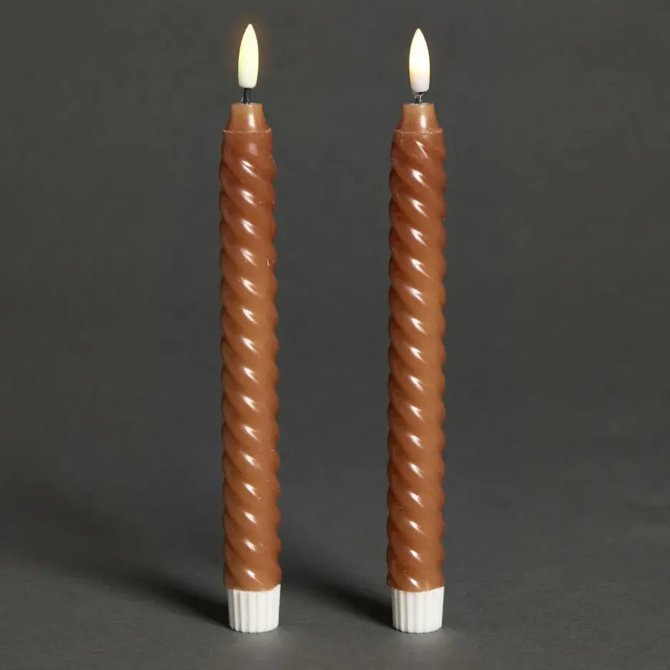 LED Kaars Swirl Terra - 2 Stuks