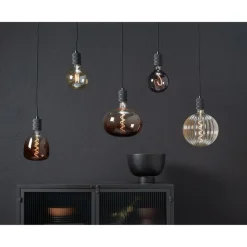 Led Xxl lamp 22x22,5 cm Bruin E27 Dimbaar
