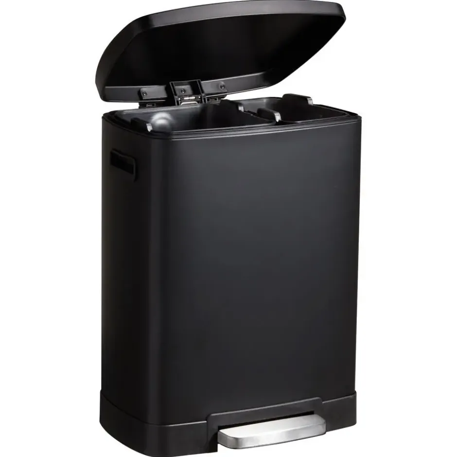 Pedaalemmer Duo 40 Liter Mat Zwart