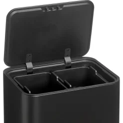 Prullenbak Op Pootjes 2x 12,5L Zwart