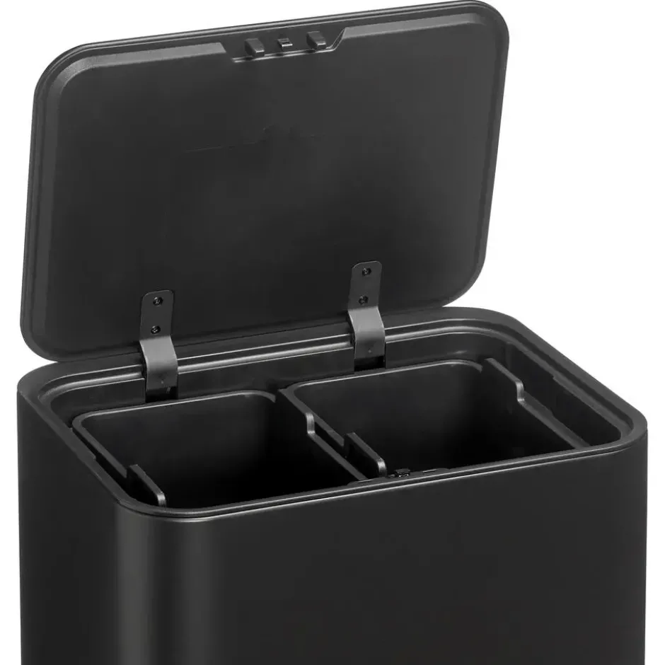 Prullenbak Op Pootjes 2x 12,5L Zwart