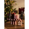 Taartplateau Op Voet Gestreept Rood/Roze